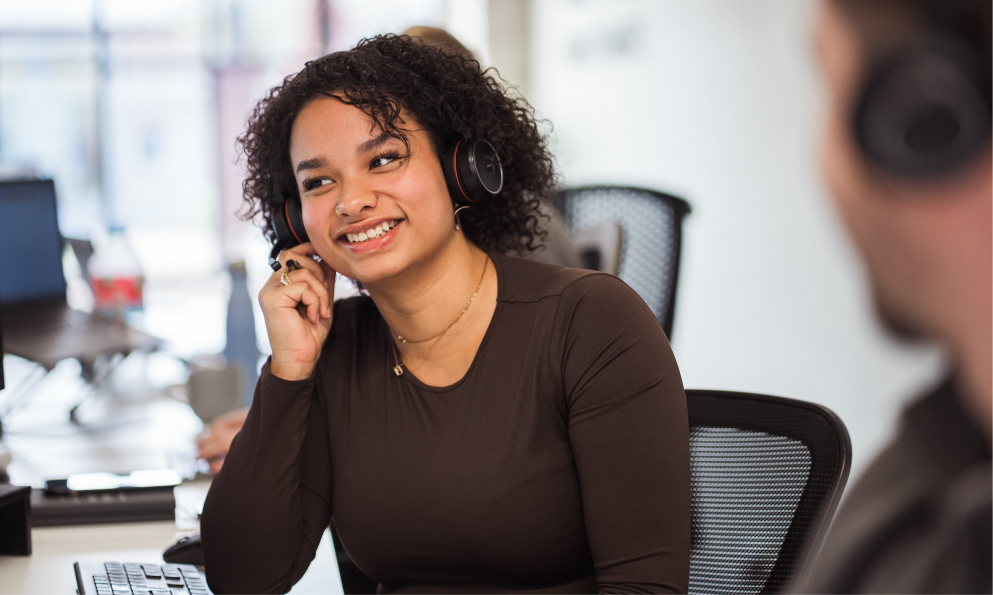 Recruitment Consultant takes a call